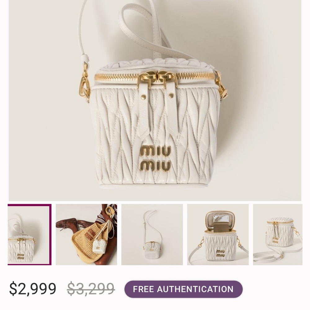 New Miu Miu Metallic Gold Mini Bag - Picture 13 of 14